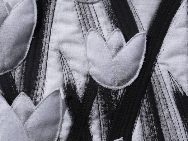 close up tulips B&amp;W